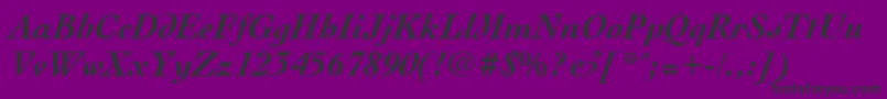 CocktailBoldItalic Font – Black Fonts on Purple Background