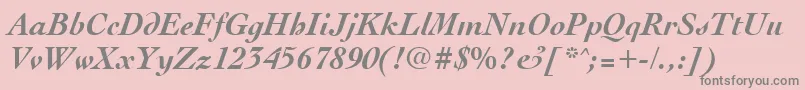 CocktailBoldItalic Font – Gray Fonts on Pink Background