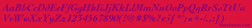 CocktailBoldItalic Font – Purple Fonts on Red Background