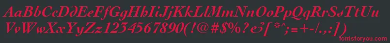 CocktailBoldItalic Font – Red Fonts on Black Background