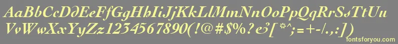 CocktailBoldItalic Font – Yellow Fonts on Gray Background