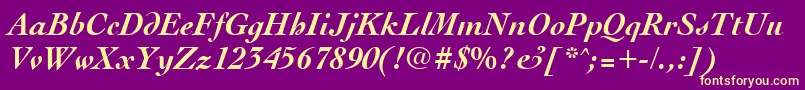 CocktailBoldItalic Font – Yellow Fonts on Purple Background