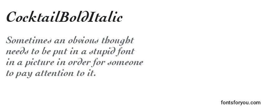 Review of the CocktailBoldItalic Font