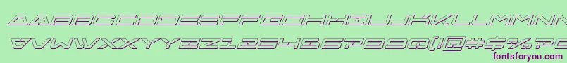 Freeagent3Dital Font – Purple Fonts on Green Background