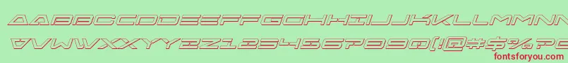 Freeagent3Dital Font – Red Fonts on Green Background