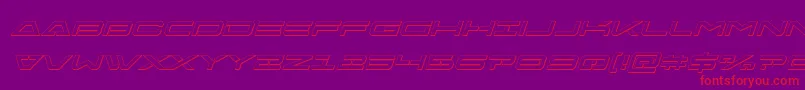 Freeagent3Dital-Schriftart – Rote Schriften auf violettem Hintergrund