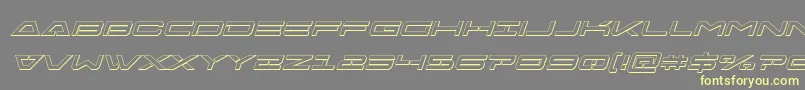 Freeagent3Dital-fontti – keltaiset fontit harmaalla taustalla