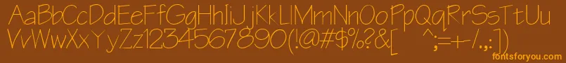 Blueprint Font – Orange Fonts on Brown Background