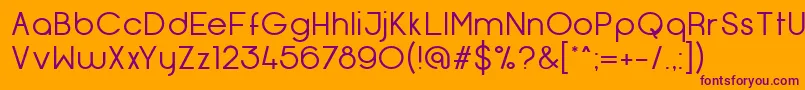 フォントOpificioNeueRegular – オレンジの背景に紫のフォント