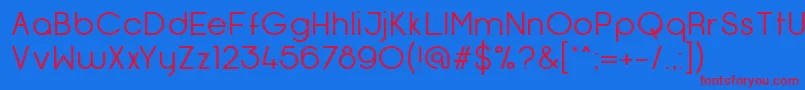 フォントOpificioNeueRegular – 赤い文字の青い背景