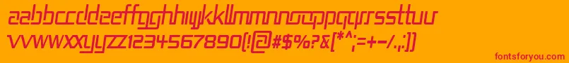 RepublikaIiCndItalic Font – Red Fonts on Orange Background