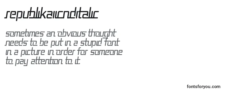 RepublikaIiCndItalic Font