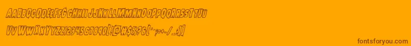 Leatherfaceboldoutital Font – Brown Fonts on Orange Background