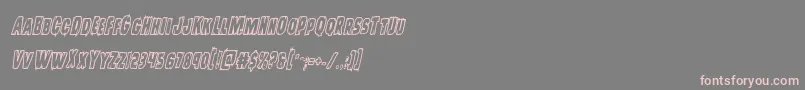 Leatherfaceboldoutital Font – Pink Fonts on Gray Background