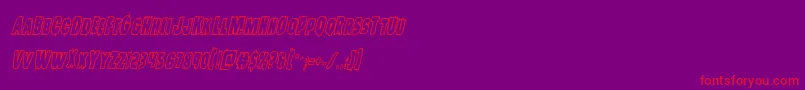 Leatherfaceboldoutital Font – Red Fonts on Purple Background