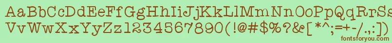 Anitypewriter Font – Brown Fonts on Green Background