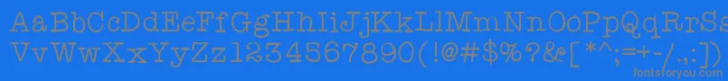 Anitypewriter Font – Gray Fonts on Blue Background