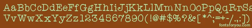 Anitypewriter Font – Green Fonts on Brown Background