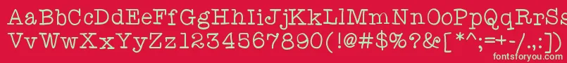 Anitypewriter Font – Green Fonts on Red Background