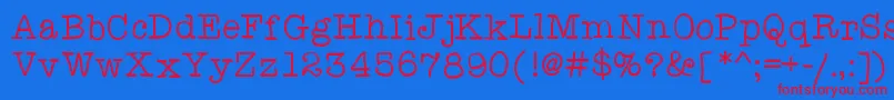 フォントAnitypewriter – 赤い文字の青い背景