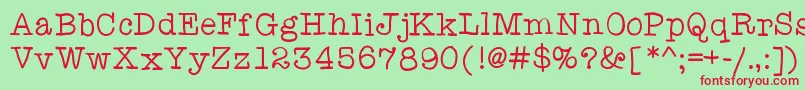 Anitypewriter Font – Red Fonts on Green Background