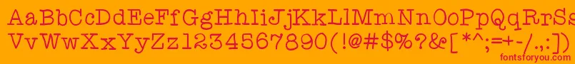 Anitypewriter Font – Red Fonts on Orange Background