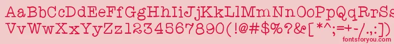 Anitypewriter Font – Red Fonts on Pink Background