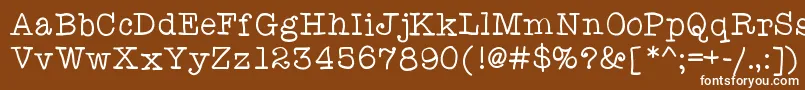 Anitypewriter Font – White Fonts on Brown Background