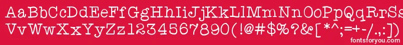 Anitypewriter Font – White Fonts on Red Background