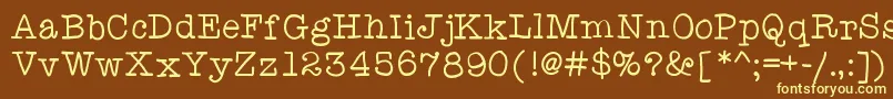 Anitypewriter Font – Yellow Fonts on Brown Background