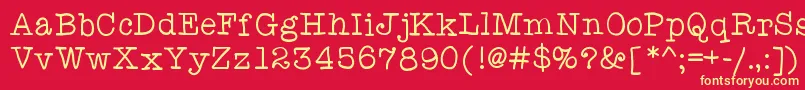 Anitypewriter Font – Yellow Fonts on Red Background