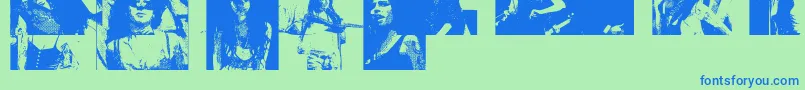 Amybats5 Font – Blue Fonts on Green Background