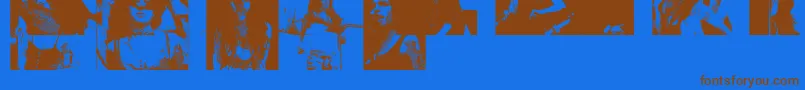 Amybats5 Font – Brown Fonts on Blue Background