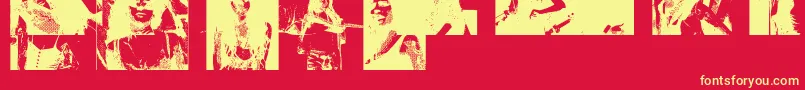 Amybats5 Font – Yellow Fonts on Red Background