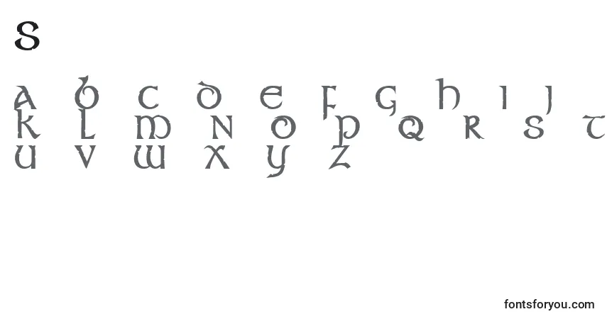 A fonte Stonecross – alfabeto, números, caracteres especiais