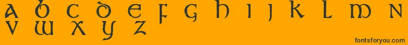 Stonecross-Schriftart – Schwarze Schriften auf orangefarbenem Hintergrund