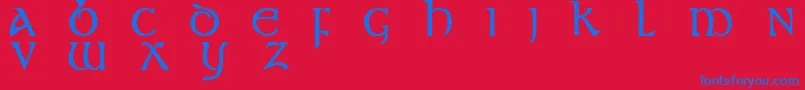 Stonecross-Schriftart – Blaue Schriften auf rotem Hintergrund