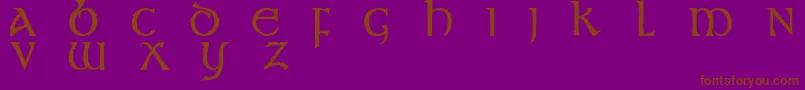 フォントStonecross – 紫色の背景に茶色のフォント