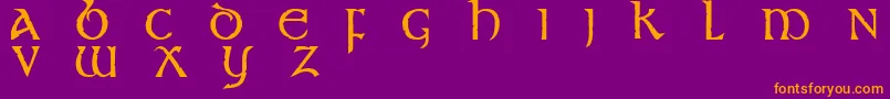 Stonecross Font – Orange Fonts on Purple Background