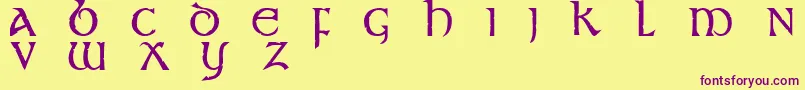 Stonecross Font – Purple Fonts on Yellow Background