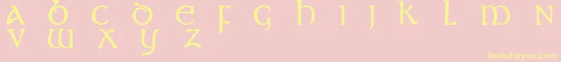 Stonecross Font – Yellow Fonts on Pink Background