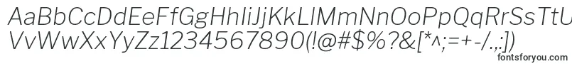 Czcionka LibrefranklinExtralightitalic – kształty czcionek