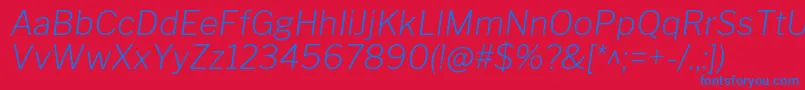 LibrefranklinExtralightitalic Font – Blue Fonts on Red Background