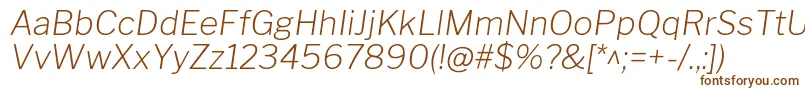 LibrefranklinExtralightitalic-fontti – ruskeat fontit valkoisella taustalla