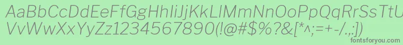 LibrefranklinExtralightitalic Font – Gray Fonts on Green Background