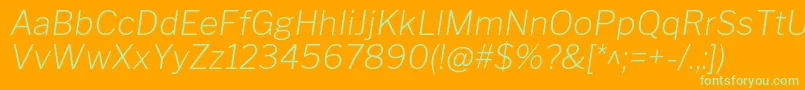 LibrefranklinExtralightitalic Font – Green Fonts on Orange Background
