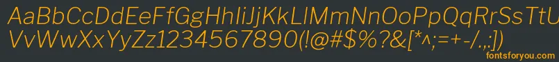 LibrefranklinExtralightitalic Font – Orange Fonts on Black Background