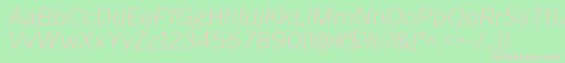 LibrefranklinExtralightitalic Font – Pink Fonts on Green Background