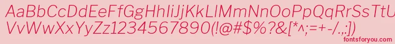 LibrefranklinExtralightitalic Font – Red Fonts on Pink Background