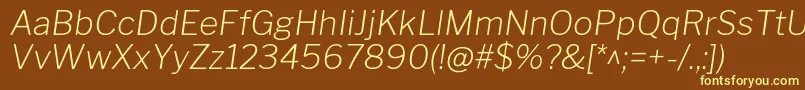 LibrefranklinExtralightitalic Font – Yellow Fonts on Brown Background